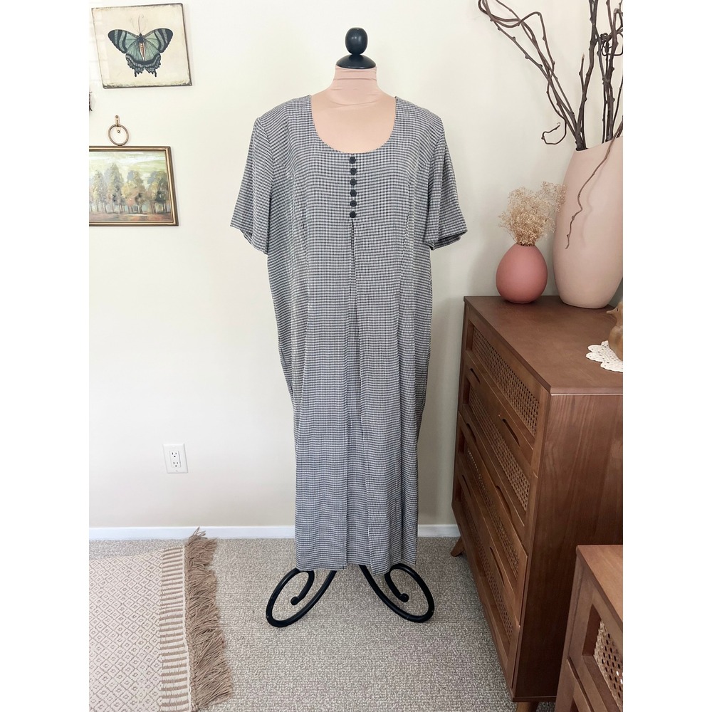 Vintage 90s Gingham Maxi Dress